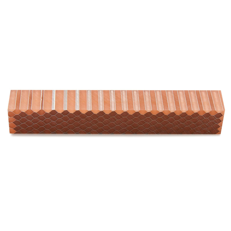 Honeycomb Acrylic Pen Blank - 3/4" x 3/4" x 5" - Color:Peach